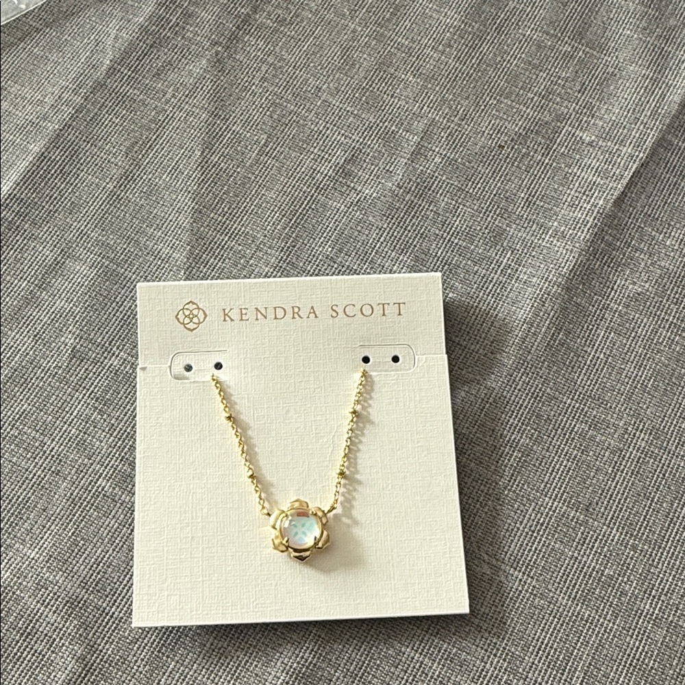 Kendra Scott Gold Necklace with Iridescent Pendant